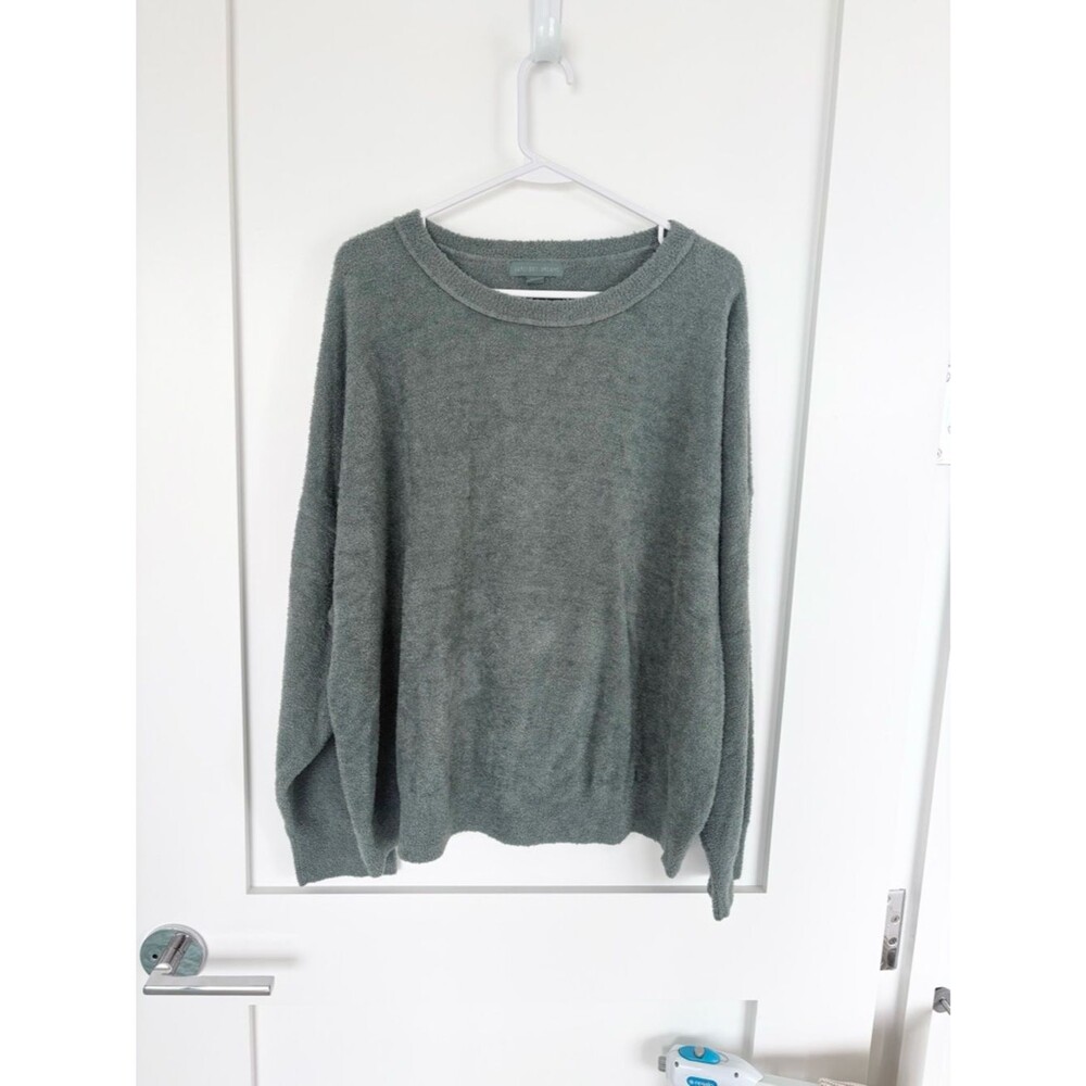 Barefoot Dreams CozyChic Sweater Petite Sage Green Soft Knit - Petite 3x